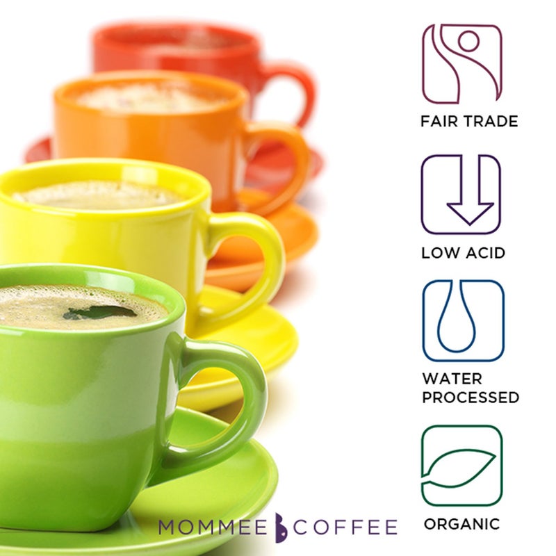 Mommee Coffee Quarter Caf Ground Low Acid Coffee - 100% Arabica Organic Coffee Beans with Smooth Caramel Flavor - Medium Grind for Drip, Reusable One Cup Filters - 11 oz - Image 4